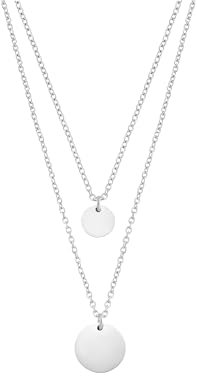 Heideman mehrreihige Halskette Damen Kreise aus Edelstahl Silber Gold farben poliert Kette für modische Frauen mit Anhänger