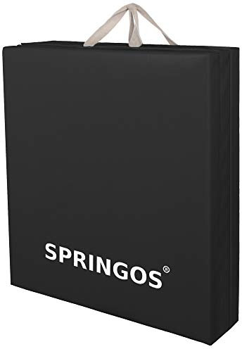 SPRINGOS Klappbare Gymnastikmatte 60 x 180 x 3,5 cm Turnmatte mit Tragegriffen Fitnessmatte Dreifach Faltmatte kompakt wasserfest