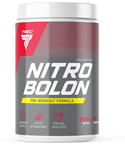Trec Nutrition Nitrobolon 1er pack x 600g – Pre Workout Formula - Kreatin - Taurin - Arginin - Glutamin - Citrullin - Ergänzung mit Aminosäuren (Orange)