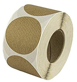 500 Etiquetas Adhesivas Kraft Redondas 50mm. Rollo de Pegatinas Redondas Papel Kraft Marrón Natural.