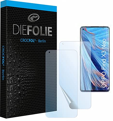 Crocfol Pellicola protettiva vincitore del test [2 pezzi] compatibile con Oppo Find X3 Neo – pellicola protettiva autorigenerante Premium 5D a lungo termine (case-friendly)
