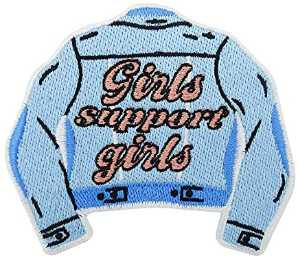 Finally Home Girls support Girls Patch zum Aufbügeln - Feminismus Aufnäher | Motiv für starke Frauen: Girl Power, Feminism, Feminist & Frauen. Als Bügelbild für Tasche, Beutel & Jeansjacke.