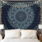 Edeesky Schwarz-blauer Mandala-Wandteppich, Wandbehang, Vintage-Wandteppich, ästhetische Hippie-Wanddekoration, böhmische Wandkunst, Boho-Heimdekoration für Schlafzimmer, Wohnzimmer, Wohnheim