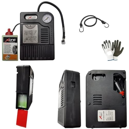 KOMPATIBEL MIT Fisker KIT ZUM AUFPUMPEN UND REPARIEREN VON Reifen FÜR Auto, Motorrad, Roller, Quad, STRAßE, NOTFALLLÖSUNG MIT 1 280-ML-FLASCHE