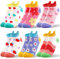 ANTSANG Kinder Lustige Socken Mädchen Sneaker Socken Kurze Einhorn Blume Kindersocken Bunte Cartoon Baumwolle Kleinkind Geschenke Socken 6 Paare (Blume, 5-8 J)