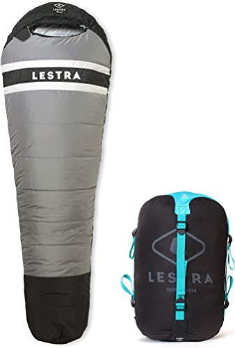 Lestra Outdoor- Greenland 200-Sac de Couchage Froid Extrême – T° Limit Confort-11 °c – Fermeture Gauche – Chaleur & Confort 200 X 75 cm – 1,6 Kg Schlafsack für Erwachsene, grau, 200 cm