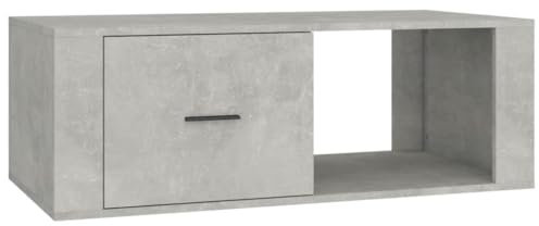vidaXL Coffee Table - Engineered Wood Table in Concrete Grey - Versatile Use in Living Room - With Drawer & Open Compartment - Modern Furniture Design