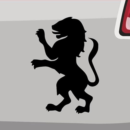 Generisch Wappen Löwe Aufkleber Sticker Bayern Logo Afrika Lion Brüllen Mähne Cat Sparset (2X S 2X L 1x XL) Farbe: Rot