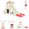RELAX4LIFE 3 in 1 Centro Attività per Bambini, Parco Giochi con Scivolo, Anello di Lancio e Canestro, Set di Scivoli per Bambini da Giardino o Cameretta, Età 18 mesi-5 anni (Rosa+Beige)