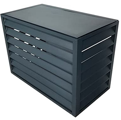 Couvercle de climatiseur extérieur d'aluminium boîtier de poubelle support de climatisation caché support de fleurs grilles de protection for pompes de piscine à poubelle (Color : Black B, Size : 1.