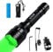Linterna táctica de luz verde recargable,Kit de luz caza led verde 500 yardas, Montaje universal carril Picatinny con interruptor presión para caza nocturna larga distancia.