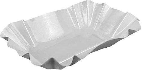 Gastro-Bedarf-Gutheil 50 Weiße einweg Pappschalen Pappschüsseln für z.B Currywurst und Pommes Pappteller 9x14x3cm Beschichtet