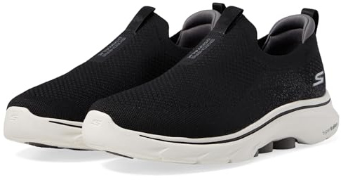 Skechers Herren Go Walk 7 Sneaker, Schwarz und Anthrazit, 45.5 EU