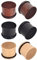 Longbeauty 6 Stück Holz Flesh Tunnel Plugs Set Ohr Stretcher Expander Ohrpiercing Schmuck mit O-Ring, 6mm