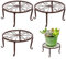 SMELEYOU Pflanzenhocker Blumenhocker Outdoor BlumenstäNder Metall Pflanzenständer 3pcs 24 cm schwer rostbrichtsblüten Pot Ständer Vintage Style Round Pflanzgefäß Stütze Stützregal Bronze
