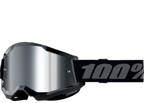 100% STRATA 2 JUNIOR GOGGLE BLACK - SILVER MIRROR LENS