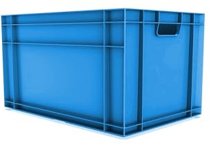 AUTORCE Euro Stacking Industrial Plastic Storage Boxes - 20Lt, 46Lt, 66 Lt Blue or Grey Heavy Duty Container Crate Box (66 Litres - 60x40x33 cm - BLUE)