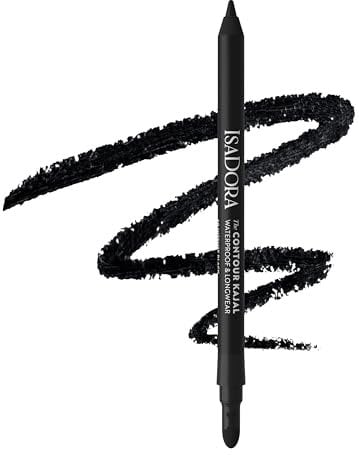 IsaDora Perfect Contour Kajal- Starker Halt ohne zu verwischen - Kajalstift Schwarz ideal für Smokey Eyes - Hochpigmentiert und Hypoallergen - Einfaches Auftragen - Lidstrich Stift, Intense Black