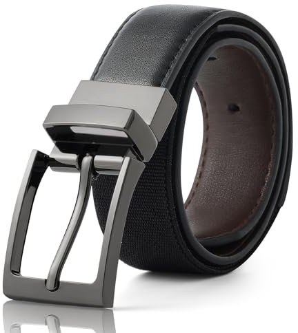 Coubeau Kindergürtel Wendegürtel für Jungen - Schwarzer und Brauner Jungen PU-Ledergürtel für Schuluniform kinder gürtel Elastischer Mädchen