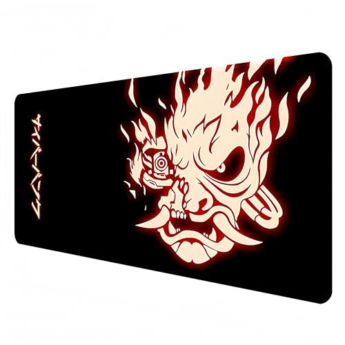 TUMOAN Cyberpunk 2077 XXL Gaming Mouse Mat|Black, Waterproof - Anti-slip, 900x400mm Office Desk Mat