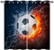 ANHOPE Sport Thema Flamme Fußball Vorhänge mit Ösen Blickdichte Gardinen Thermo Vorhang Blackout Curtain Schlafzimmer Wohnzimmer Kinder Jungen Mädchen Verdunklungsvorhänge 2er Set H 160 x B 107 cm