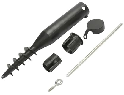 Buystarget Washing Line Ground Spike Heavy Duty Galvanised Screw in Rotary Dryer Line Stand Metal Plastic Ground Spikes Parasol Gazebo Base Multi Fit Soil Base Stand Rust-Proof (Screw in Plastic)