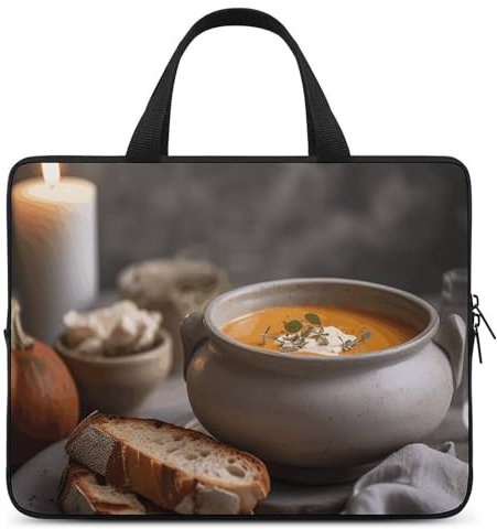 FHPCE Laptop-Umhängetasche 15 Zoll Laptoptasche Computertasche Toast Brot Messenger Bag für Unisex