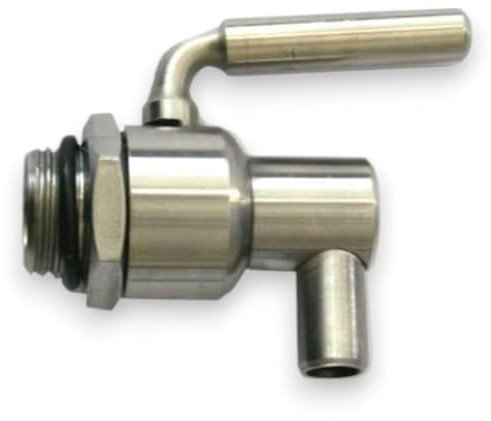 Briconess.com Rubinetto a leva acciaio inox con dado per fusti e serbatoi - M 3/8