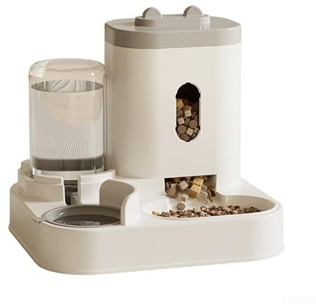 Gamelle automatique avec fontaine à eau intégrée pour chiens et chats (jaune)