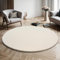 the carpet Relax Moderner Flauschiger Kurzflor Teppich, Anti-Rutsch Unterseite, Waschbar bis 30 Grad, Super Soft, Felloptik, Creme-2, 160 cm Rund