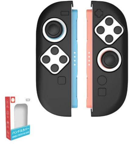 Cover protettiva in silicone per controller Joy-Con Switch 2, protezione completa, antiurto, materiale ecologico, stampaggio di precisione 1:1 (nero)