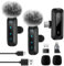 2-Pack Micrófono inalámbrico de Solapa para iPhone/iPad/Android/PC, Mini Micrófono con Reducción de Ruido, Microfonos de Solapa con Clip para grabación de vídeo, Vlogging, Tiktok, Youtube