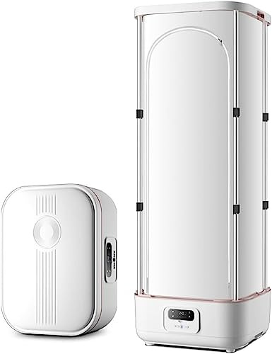 XAoSCd Sèche-Linge Électrique 900 W, Défroisseur Vapeur Automatique, Télécommande, Gain De Place, avec Boîte D'Aromathérapie, Défroissage Efficace.