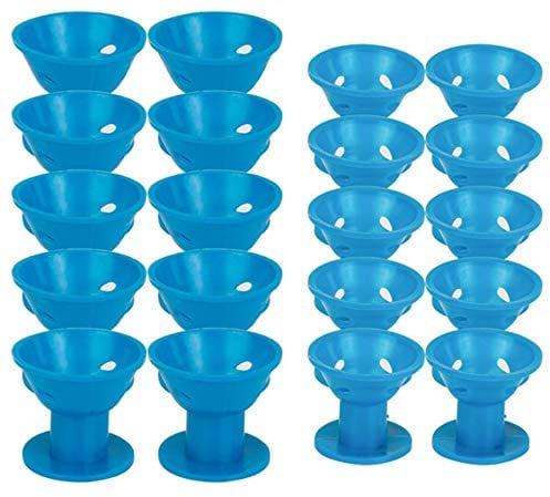 Lockenwickler,Lockenwickler Groß 20 / 30pcs weiche Gummi Magie Haarpflege Roller Silikon Lockenwickler Twist Haar Keiner Wärme Nein Klipp-Haar-Curling Styling DIY Werkzeug(Blue 10 big 10 small)
