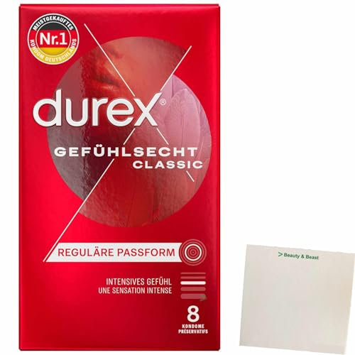 usy Bundle für Durex Kondome Gefühlsecht Classic (8Stk Packung) + usy Block