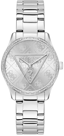 Guess Roxy Women's Stainless Steel 36mm Silver 3 Bar Silver Dial Watch GW0987L1