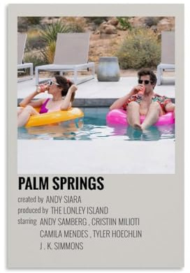 HWUEWQLERJI Palm Springs TV-Show Poster, Wandkunst, Vintage-Poster, dekoratives Gemälde, ästhetische Leinwand-Dekoration für Wohnzimmer, Schlafzimmer, 40 x 60 cm, ungerahmt, 1 Stück