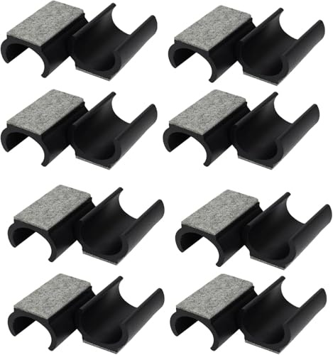 FunWorth 16 Stück Stuhlgleiter Freischwinger mit Filz Set, Universal Möbelgleiter Ø 18-19mm für Schwingestühle für Parkett, Laminat, Fliesen - Kratzschutz & Lärmreduzierung (Schwarz-16Pack, 19MM)