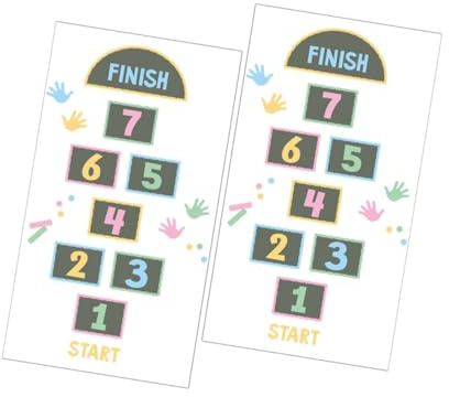 Digitale Hüpfspiel Bodenaufkleber für Kinder, 2 Stück Papier | Selbstklebend und Abnehmbar, Lernumfeld und Selbstgemacht Kunst, Kreative Spiele für Eltern und Lehrer