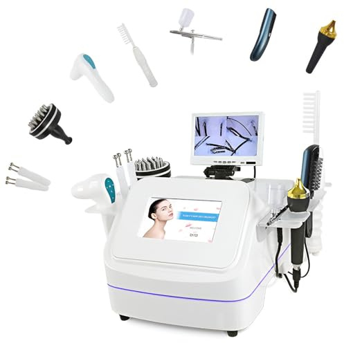 JXUANMM 7 en 1 Analyseur de Cuir chevelu Détecteur de follicule pileux Détecteur de Peau Caméra de thérapie du Cuir chevelu Machine d'analyse de Cuir chevelu Portable