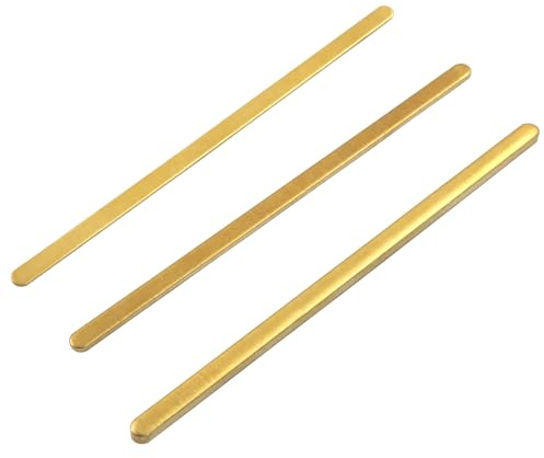 PHITUODA 3 Pack Guitar Brass Adjusting Nut Shims, Heightening Gasket 72x2.8mm Three Thicknesses of 0.5/1.0/2.0mm, Luthier Tool for Electric Guitars/Guitarists