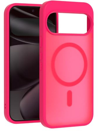 ZCDAYE Magnetic Case for Google Pixel 8 Transparent, Rose Red | Compatible with Magsafe Phone Case, Matte Comfortable Grip, Classic Men Women Cases, Durable Protective Case Phone Cover