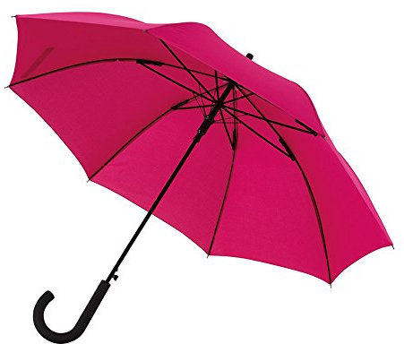 Preiswert&Gut Automatik Stockschirm Ø103 cm Damen, 86 cm Robuster und Windstabiler Regenschirm für den Alltag, Komfortabler Griff, Dunkelpink