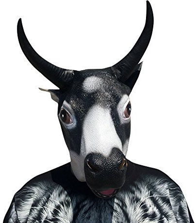 thematys Buffallo Bull Ox Ochse Stier Bulle Maske - perfekt für Fasching, Karneval & Halloween - Kostüm für Erwachsene - Latex, Unisex Einheitsgröße