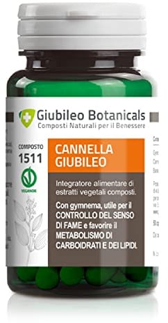 Integratore 100% naturale con CANNELLA e GYMNEMA - metabolismo di carboidrati e lipidi - con BANABA utile per il transito intestinale- 50 Capsule