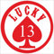 JINTORA - Autoaufkleber Tuning - Auto Aufkleber - Lucky 13-99x99 mm - Auto Aufkleber - Bus - Fenster - Heckscheibe - Camper - wetterfest - Outdoor Sticker Auto Deko LKW - Tuning Selbstklebend - rot
