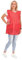 Chasuble Kasack Überwurf Schürze Dederon Nylon Nostalgie Rüsche Punkte, Größe:XL, Farbe:rot mit weißen Punkten