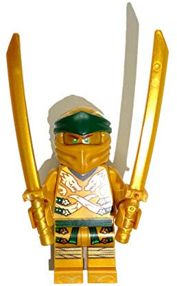 LEGO Ninjago Minifigur Lloyd - Goldener Ninja / Golden Ninja mit Bonus Waffen