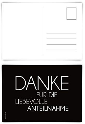 Trauerkarten Trauer Danksagungen 12 Stück Karten Set - Schlicht Postkarten