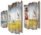 Kreative Feder 3-teilige Designer Wandgarderobe Strandpanorama Leuchtturm - Flurgarderobe Wandpaneele Größe 95x60cm aus MDF (Strand-Panorama)